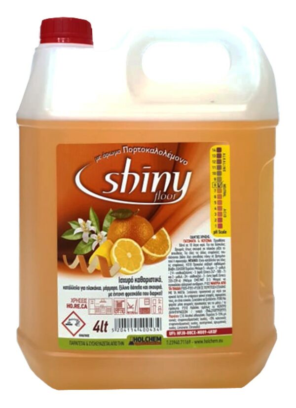 ΣΥΣΚΕΥΑΣΙΑ SHINY floor orange lemon SHINY FLOOR Kαθαριστικό γενικής χρήσης ORANGE-LEMON 4lt